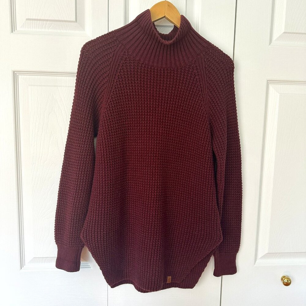 Roots Turtleneck Sweater 50% Wool 50% Cotton Size Small